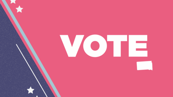 Graphic that reads "VOTE" with a South Dakota logo
