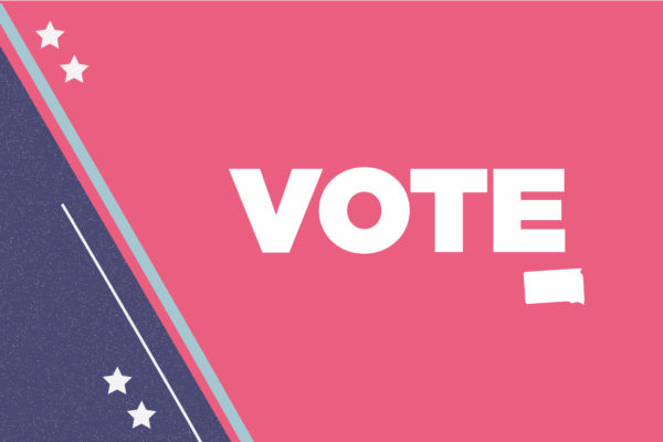 Graphic that reads "VOTE" with a South Dakota logo