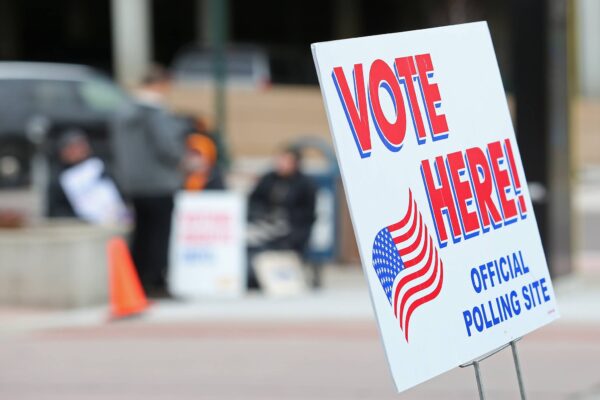 Vote here signage