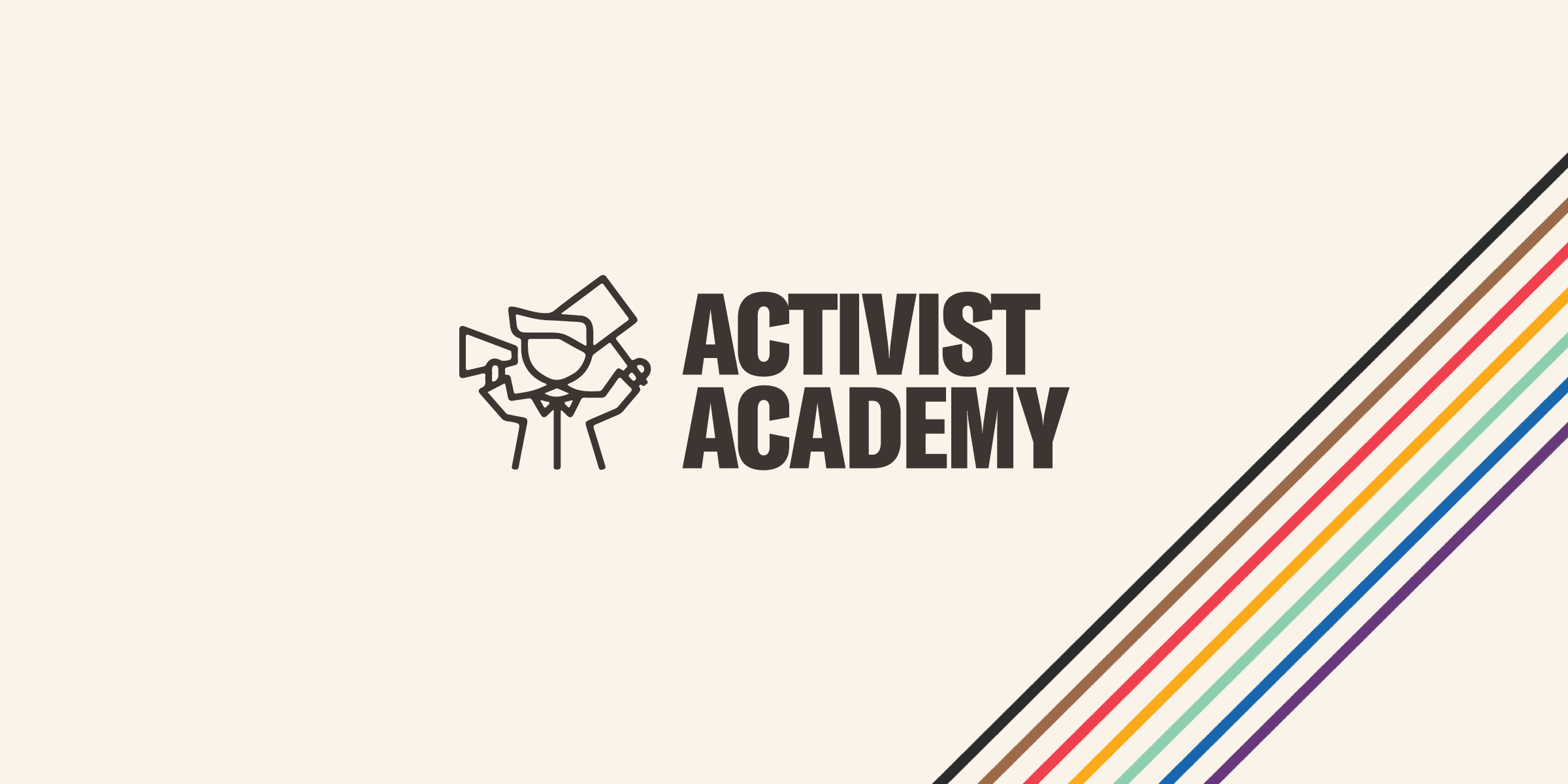 Large activist academy banner