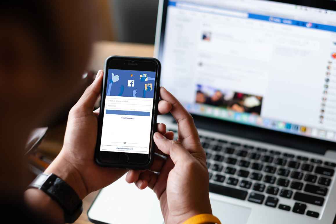Person using their device for social media