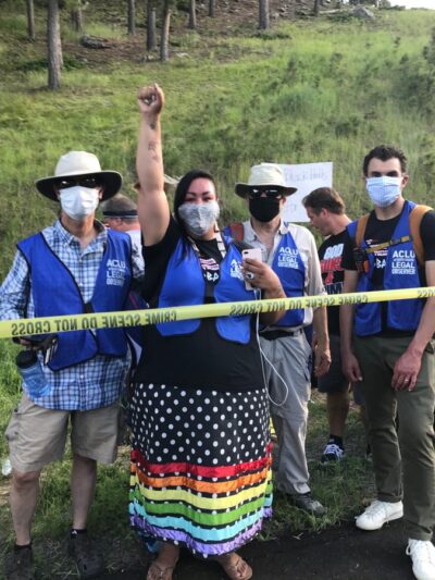 candi brings plenty at a protest