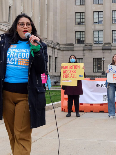 Photo: Courtesy of Christopher Lopez. Demonstrators advocate for the passage of New Jersey's Reproductive Freedom Act