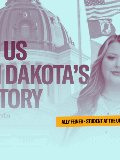banner that reads, "teach us south dakota's full story" - ally