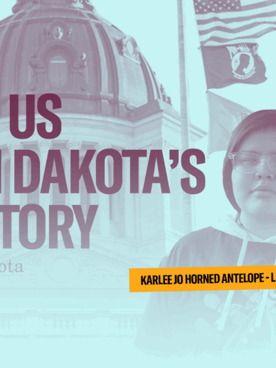 banner that reads, "teach us south dakota's full story"