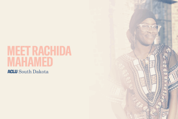 Image of Rachida Mohamed with the text, "Meet Rachida Mahamed."