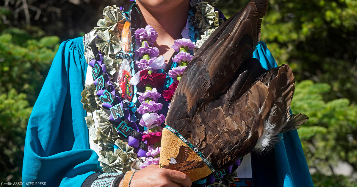 Tribal regalia at graduation image