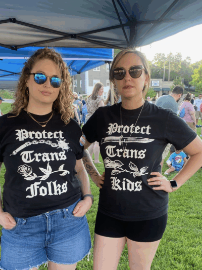 Libby and Sam at a rally