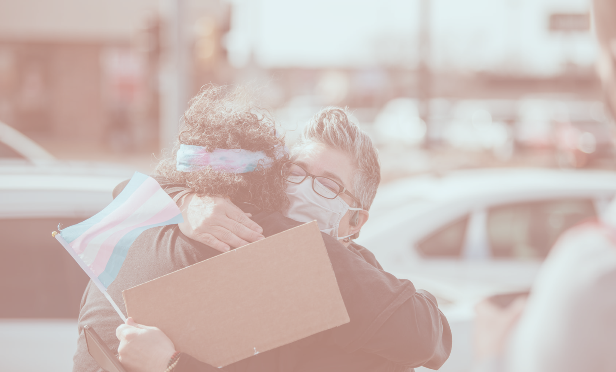two people hug