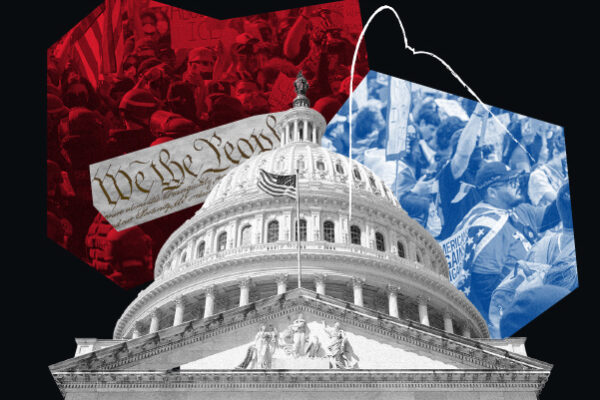 Washington D.C. and protest imagery.