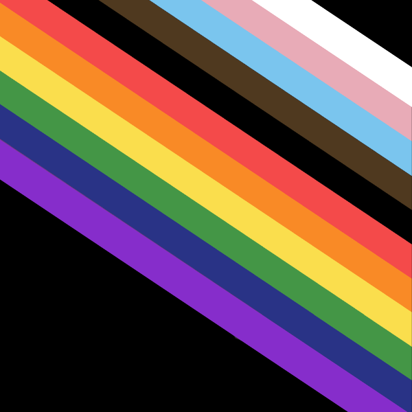 Image with white, pink, blue, brown, black, red, orange, yellow, green, blue and violet stripes.