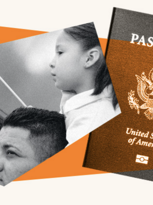 A graphic containing different images pertaining to immigrants' rights.