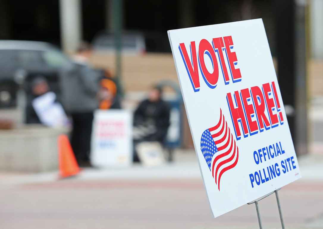 Vote here signage