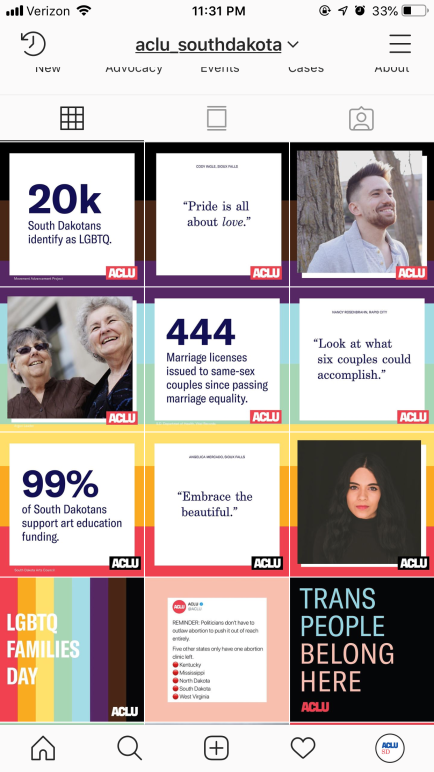 ACLU instagram grid