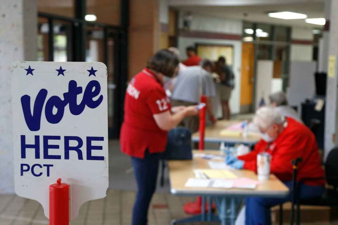 Photo of a polling place