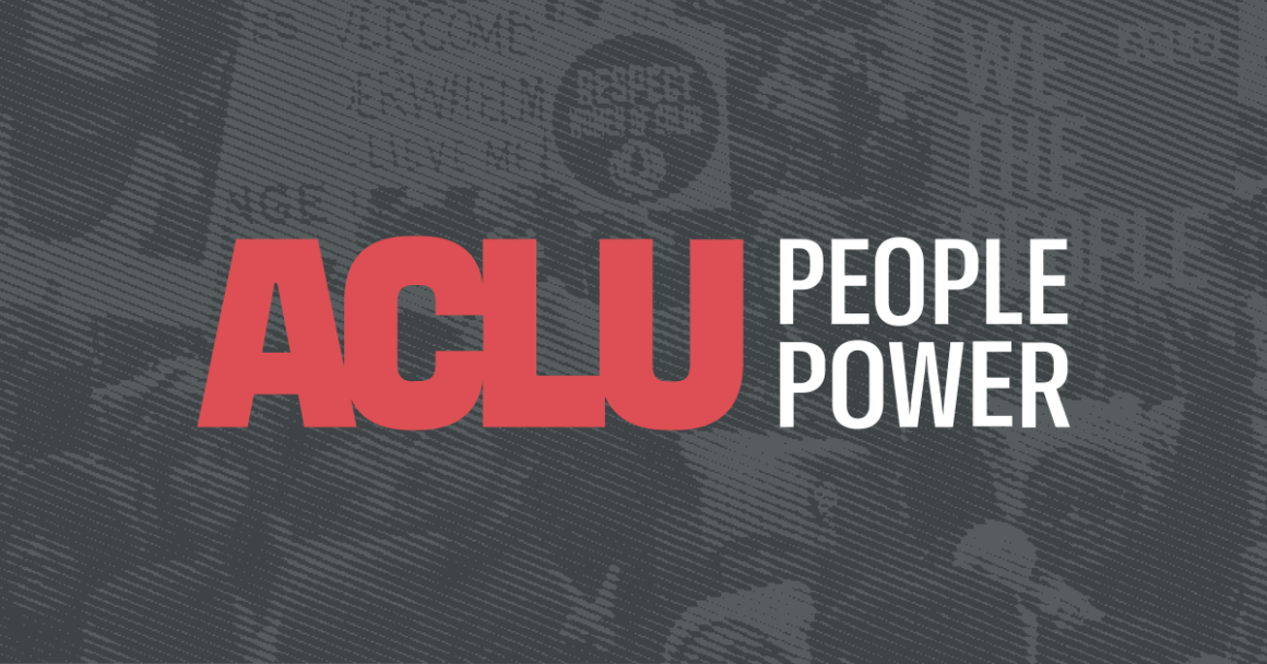 Banner image with ACLU PEOPLE POWER donned across the middle