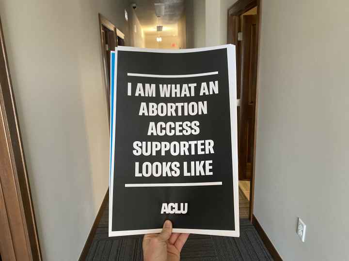 Image of a sign that says, "I am what an abortion access supporter looks like."