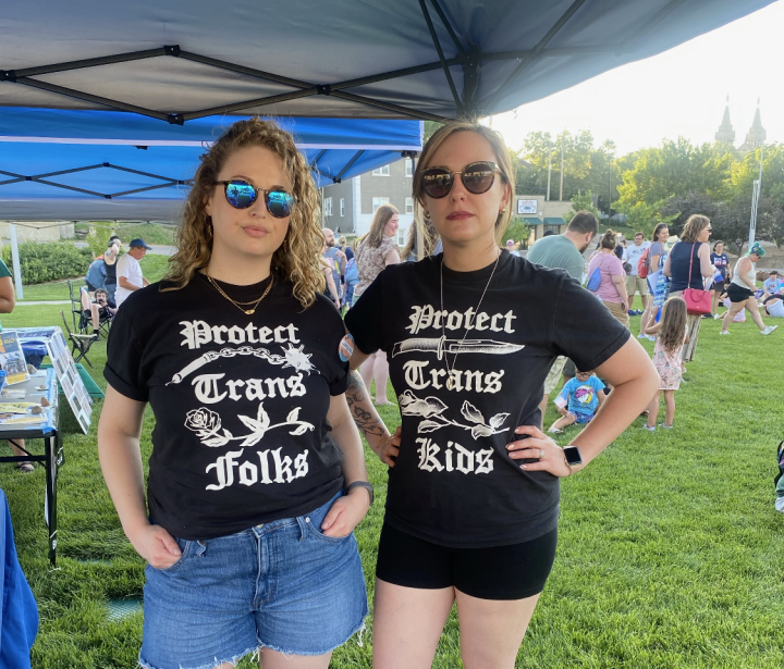 Libby and Sam at a rally