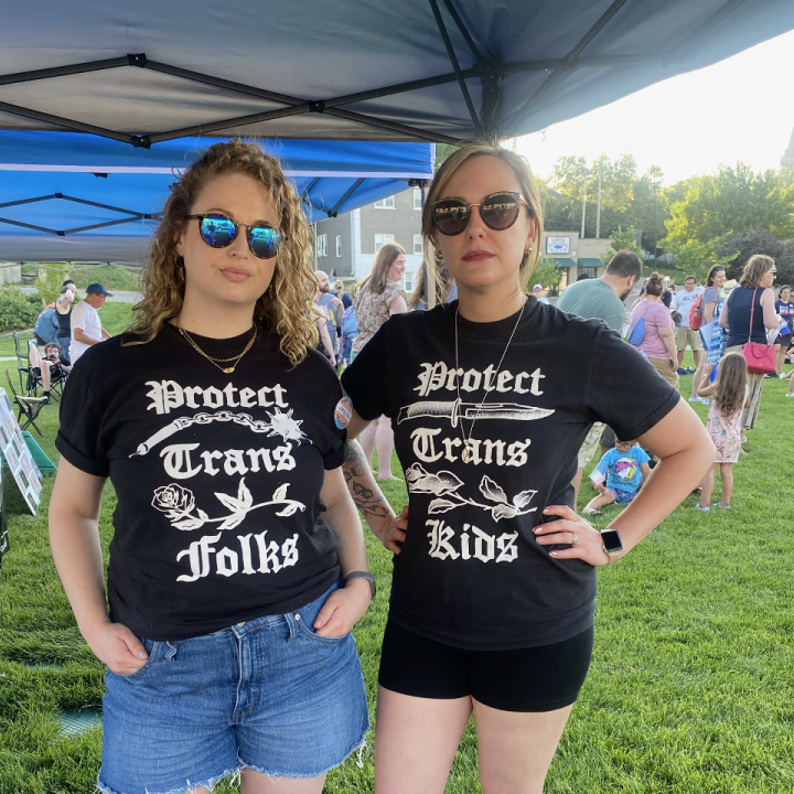 Libby and Sam at a rally